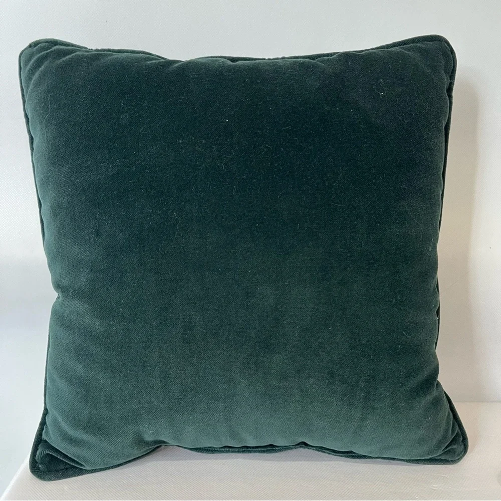 Vintage Christmas Angel Green Tapestry Accent Pillow